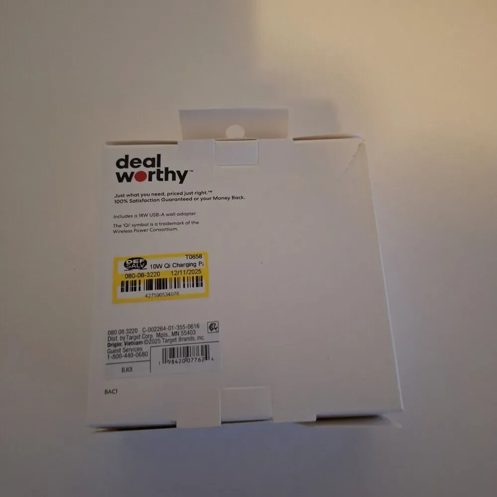 10W Qi Charging Pad - dealworthy Black